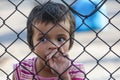 Refugee children disembark in the port of Thessaloniki after being transfered from the refugee camp of Moria, Lesvos island