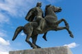 Alexander the Great Monument at embankment of city of Thessaloniki, Central Macedonia, Royalty Free Stock Photo