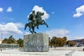 THESSALONIKI, GREECE - SEPTEMBER 30, 2017: Alexander the Great Monument at embankment of city of Thessaloniki, Central Macedonia Royalty Free Stock Photo