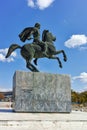 THESSALONIKI, GREECE - SEPTEMBER 30, 2017: Alexander the Great Monument at embankment of city of Thessaloniki, Central Macedonia Royalty Free Stock Photo