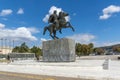 Alexander the Great Monument at embankment of city of Thessaloniki, Central Macedonia, Royalty Free Stock Photo