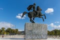 Alexander the Great Monument at embankment of city of Thessaloniki, Central Macedonia, Royalty Free Stock Photo