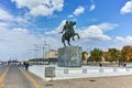 THESSALONIKI, GREECE - SEPTEMBER 30, 2017: Alexander the Great Monument at embankment of city of Thessaloniki Royalty Free Stock Photo