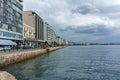 THESSALONIKI, GREECE - SEPTEMBER 30, 2017: Amazing view of embankment of city of Thessaloniki, Central Macedonia Royalty Free Stock Photo