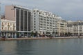 Panorama of embankment of city of Thessaloniki, Central Macedonia, Greece Royalty Free Stock Photo