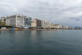 Panorama of embankment of city of Thessaloniki, Central Macedonia, Greece Royalty Free Stock Photo