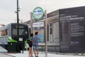 Thessaloniki, Greece - September 12 2016: Thessaloniki metro station exhibit.