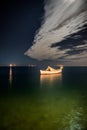 Thessaloniki Port, view of the sea after Midnight