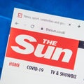 Thesun.co.uk Web Site. Selective focus. Royalty Free Stock Photo
