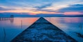 TheSunset view at a fishing jetty Royalty Free Stock Photo