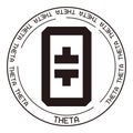 THETA cryptocurrency token sign. Blockchain currency vector symbol