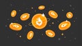 Theta Fuel TFUEL coins falling from the sky. TFUEL cryptocurrency concept banner background