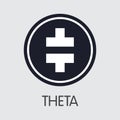 THETA - Theta. The Icon of Crypto Coins or Market Emblem.