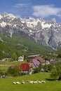 View over the Theth village in Albania