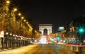 TheTriumphal arch and Champs Elysees avenue,Paris. Royalty Free Stock Photo