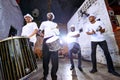 Theyre born with that rhythm. Group of African American drummers performing indoors. Royalty Free Stock Photo