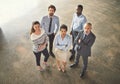 Theyre only goal is success. High angle portrait of a group of businesspeople standing together in an office lobby. Royalty Free Stock Photo