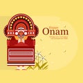 Onam festival background with a Theyyam artist