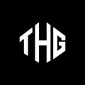 THG letter logo design with polygon shape. THG polygon and cube shape logo design. THG hexagon vector logo template white and Royalty Free Stock Photo