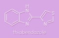 thiabendazole tiabendazole fungicidal and anti-parasite molecule. Used as food preservative and antihelmintic drug. Skeletal. Royalty Free Stock Photo