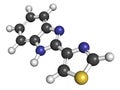 thiabendazole tiabendazole fungicidal and anti-parasite molecule. Used as food preservative and antihelmintic drug. Royalty Free Stock Photo