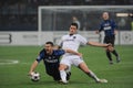 Thiago Motta and Michael Ballack in action  during the Match Royalty Free Stock Photo