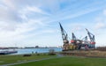 Thialf Submersible crane ship in the port of Rotterdam