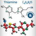 Thiamine thiamin or vitamin B1 , found in food, used as a diet