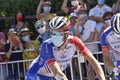 Nice, France-08/30/2020:Thibaut Pinot starts with the anticovid mask 19 at the start of the Tour de France stage