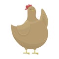 Thick bellied brown chicken teens with closed eyes drawing vector on white background