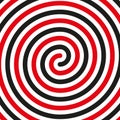 Thick black double spiral symbol. Simple flat vector design element in black and red Royalty Free Stock Photo