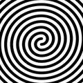 Thick black double spiral symbol. Simple flat vector design element