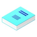 Thick blue book icon, isometric style