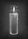 Chalk sketch of thick candle.