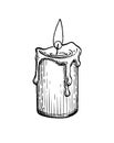 Ink sketch of burning candle.