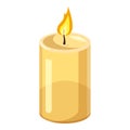 Thick candle icon, cartoon style