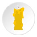 Thick candle icon circle Royalty Free Stock Photo