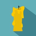 Thick candle icon, flat style Royalty Free Stock Photo