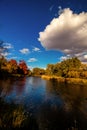 Thick clouds over the Fall evening at Credit River, Mississauga, Ontario, Canada