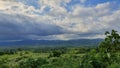 Thick Clouds Over Mountain and Valley Royalty Free Stock Photo