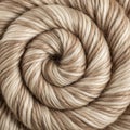 Yarn displayed in a spiral pattern featuring a soft blend of beige Royalty Free Stock Photo