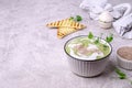 Thick cream soup of green vegetables Royalty Free Stock Photo