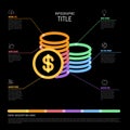 Thick dark line money funds multipurpose infographic template