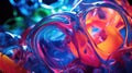 Thick dense viscous provocative sticky flowing liquid texture abstract background. Vibrant colorful curve dynamic fluid