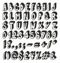 Thick Doodle Handwritten 3D Alphabet, Numbers & Signs with Marker Pen