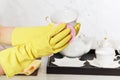 Household cleaning rubber ktchen dishwashing rubber glove