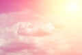 Thick fluffy pink clouds background Royalty Free Stock Photo