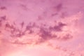 Thick fluffy pink sunset clouds background Royalty Free Stock Photo