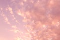 Thick fluffy pink sunset clouds background Royalty Free Stock Photo