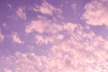 Thick fluffy pink sunset clouds background Royalty Free Stock Photo